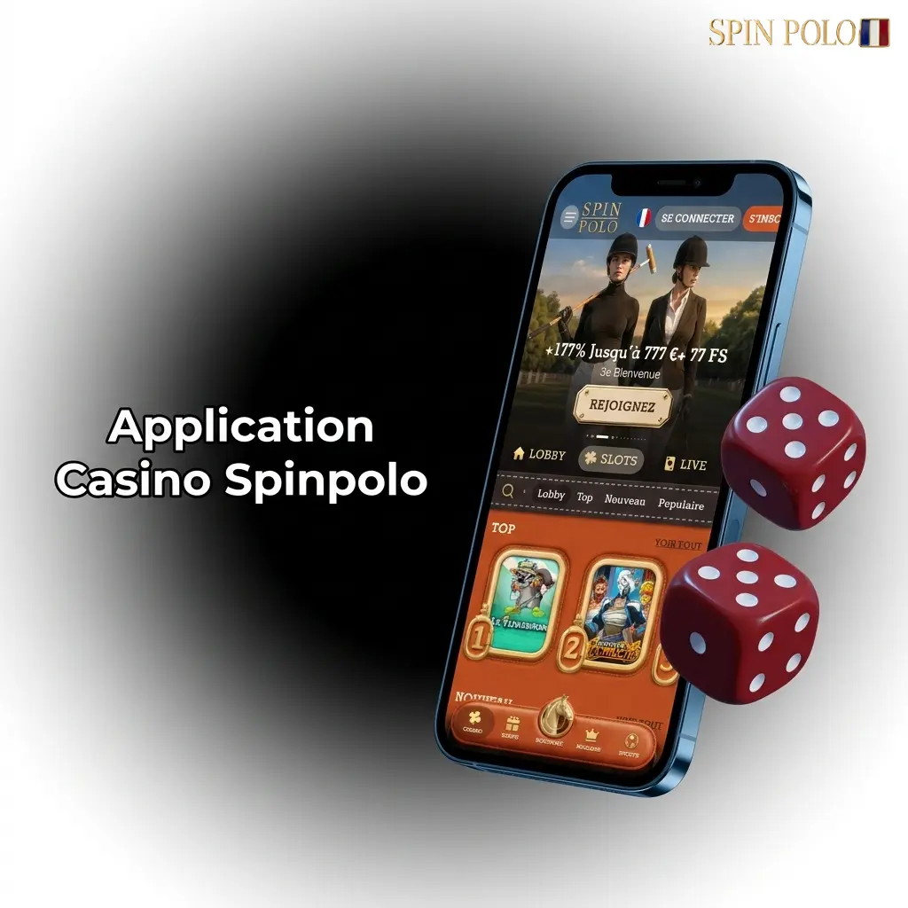 Interface de l'application casino Spinpolo avec plus de 6000 jeux : machines à sous, tables, live et jackpots