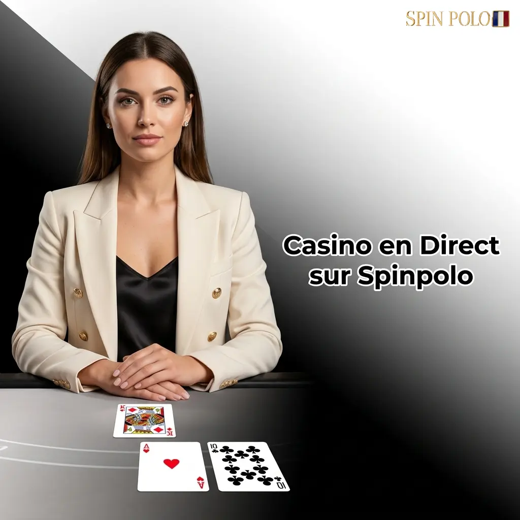 Studio de casino en direct Spinpolo avec croupiers réels en HD, roulette, blackjack et jeux de show disponibles 24h/24