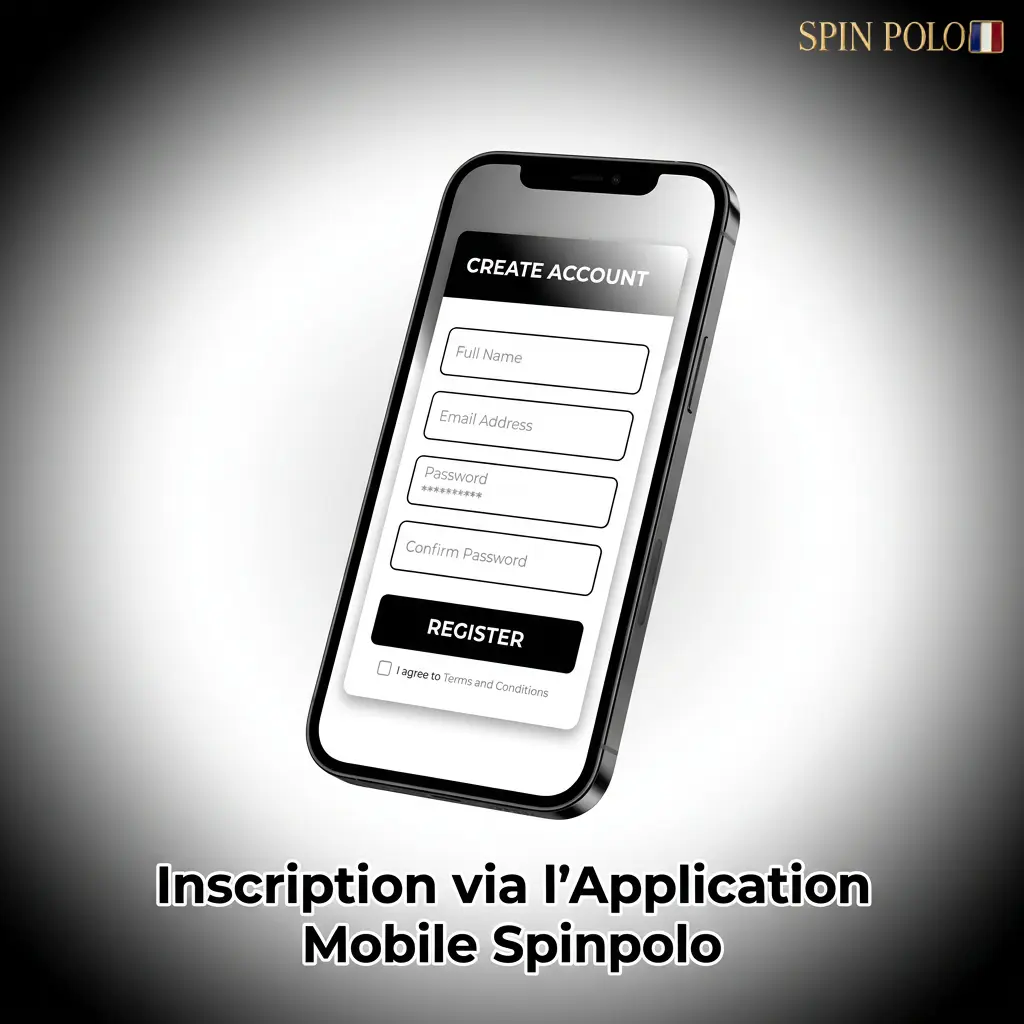 Inscription sur l'application mobile Spinpolo : créer un compte en quelques étapes simples sur écran tactile
